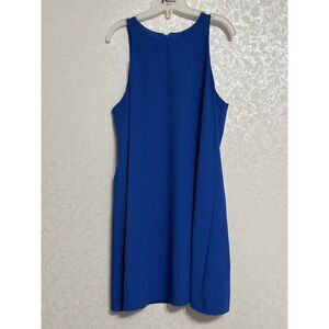 Daniel Cremieux Sylvie Dress Solid Royal Blue Knee‎ Length Sleeveless Shift 14
